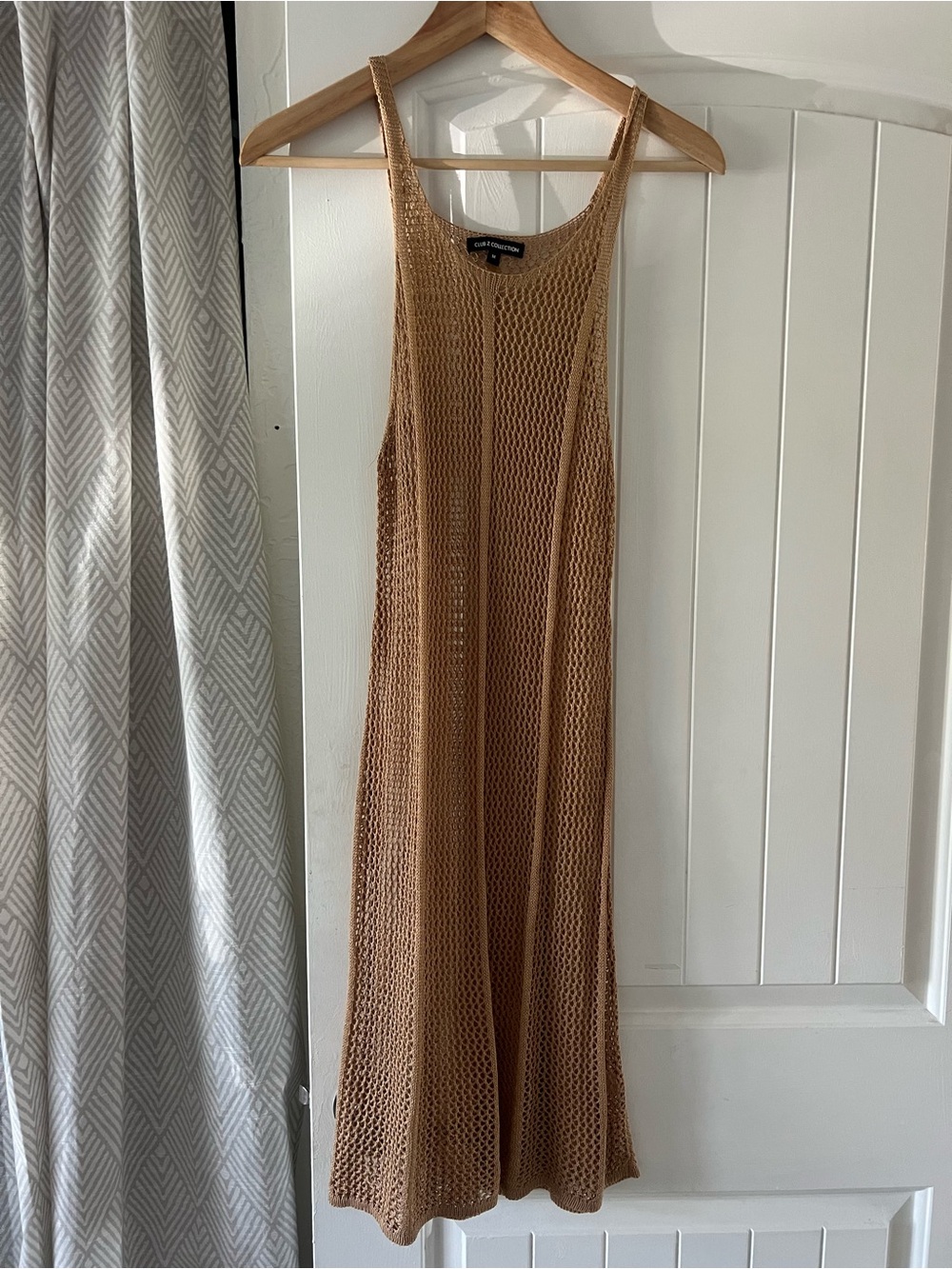 Sleeveless Knit Swim Coverup Maxi in Camel